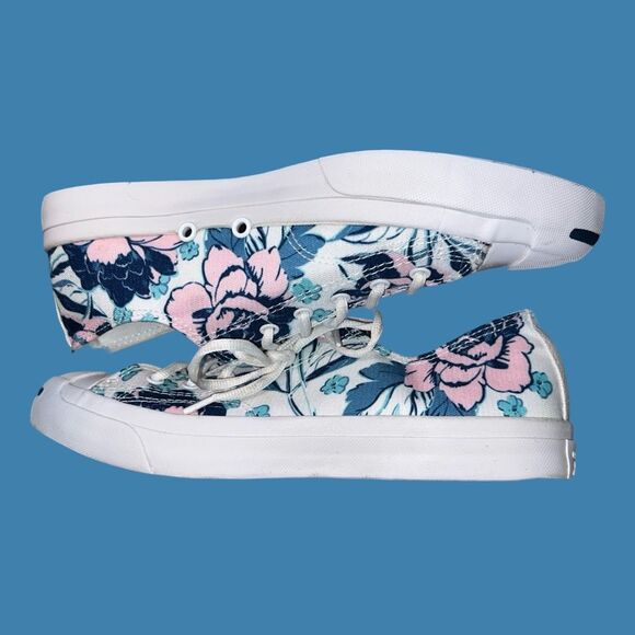 2018 Women’s Converse Jack Purcell Floral Print Canvas Sneakers Size 8 - Picture 7 of 7